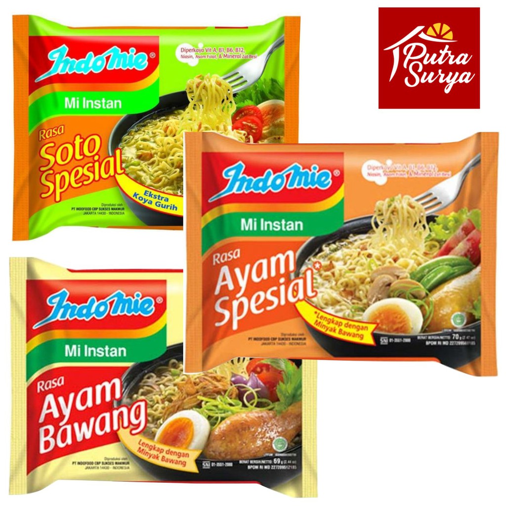 

INDOMIE kuah Rasa Ayam Spesial / Indomie Soto Special / Indomie Ayam Bawang/soto lamongan/soto mie