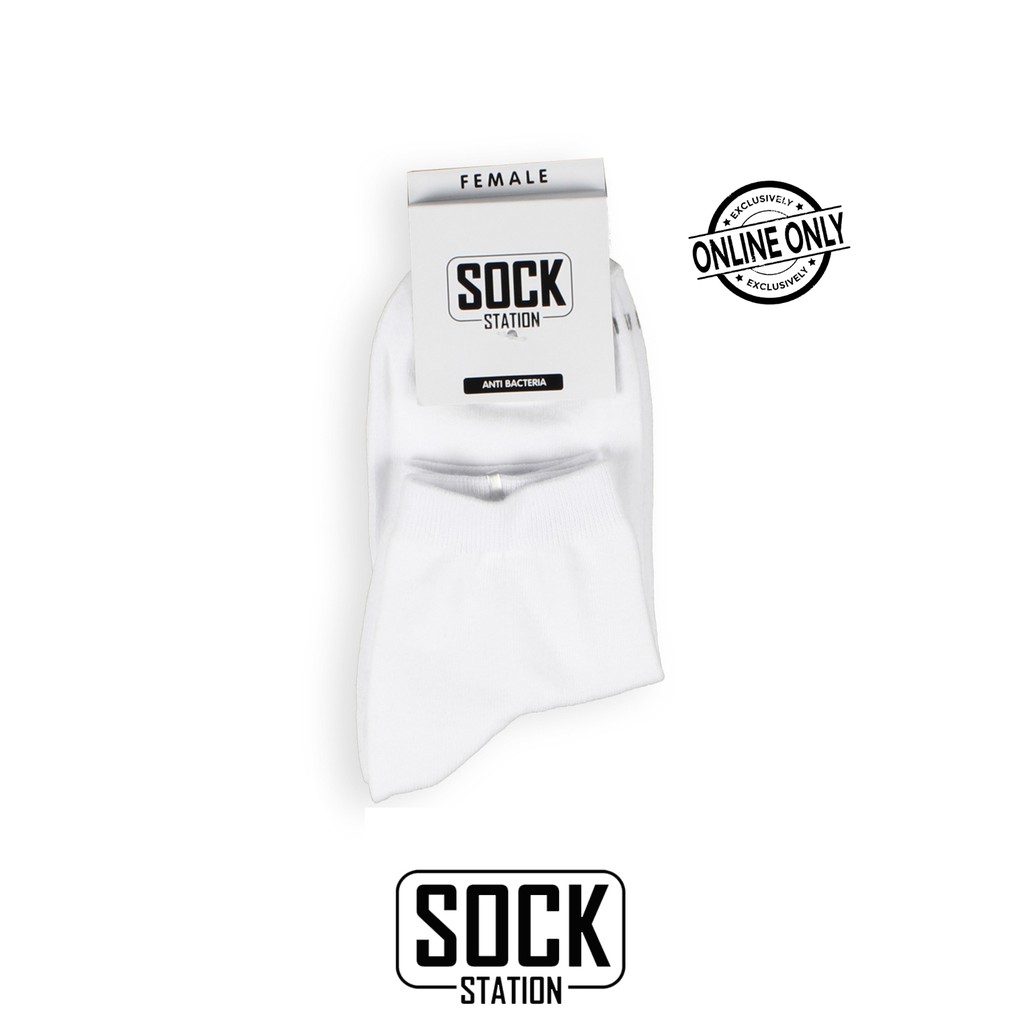 MUNDO SOCK STATION Women Casual Ankle Sock - Kaos Kaki Wanita Pendek-PUTIH