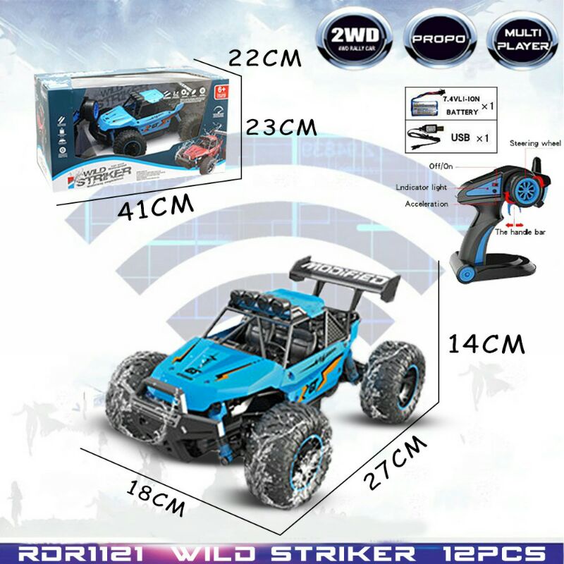 RDR1121 RC Propo Wild Striker Monster Mainan Anak Mobil Remote Control Radio Hobi Koleksi RADAR