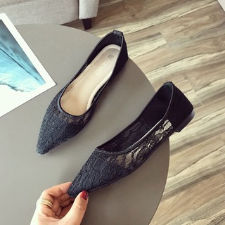  Sepatu  Flat Shoes Pointed Toe Model Korea Bahan Mesh 