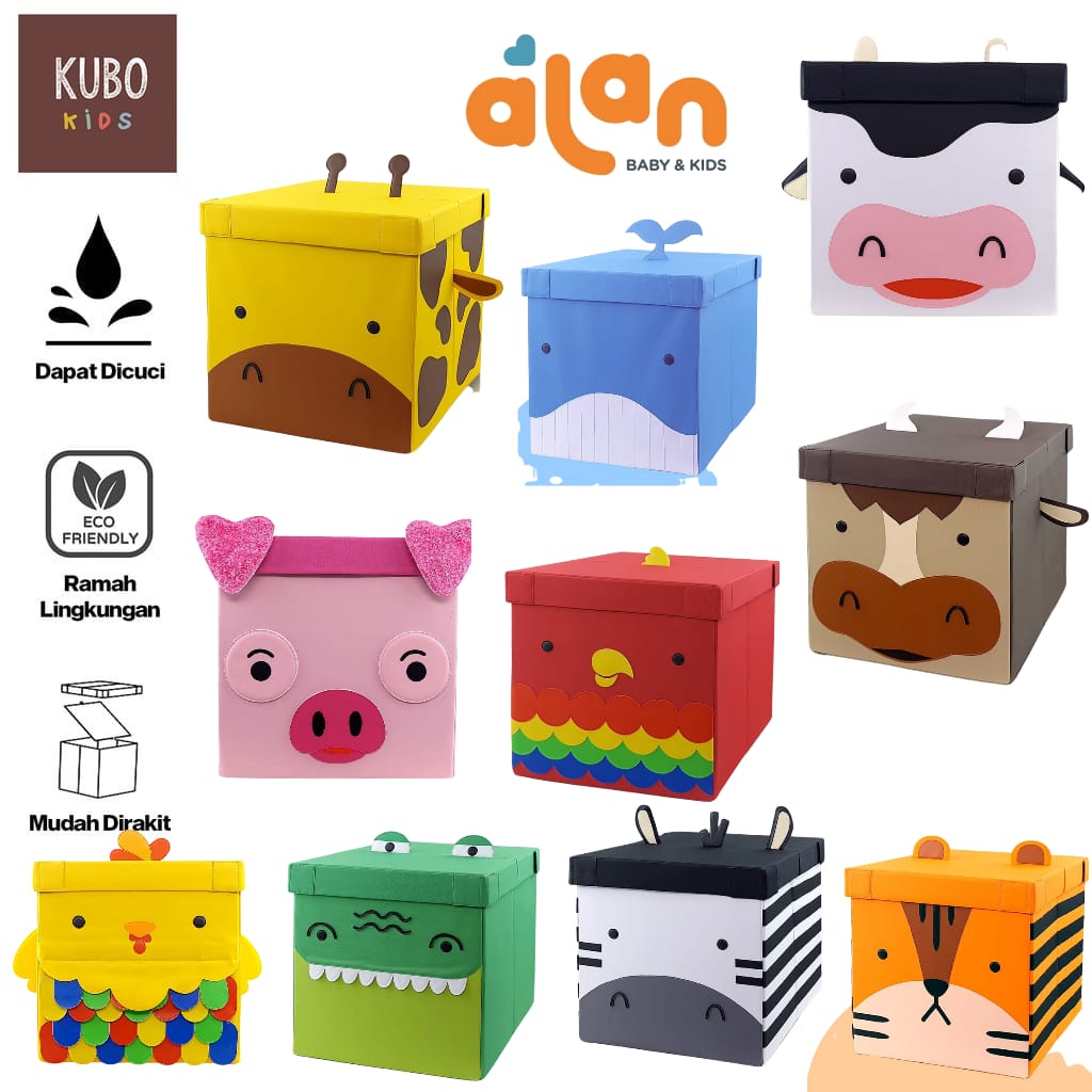 Kubo Kids Kotak Penyimpanan Ukuran 35x35x35cm