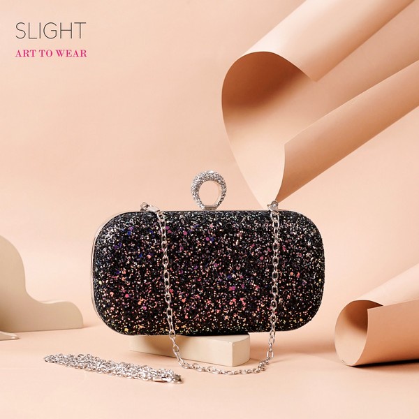 SLIGHT Clutch Tas Pesta Arabella Hitam