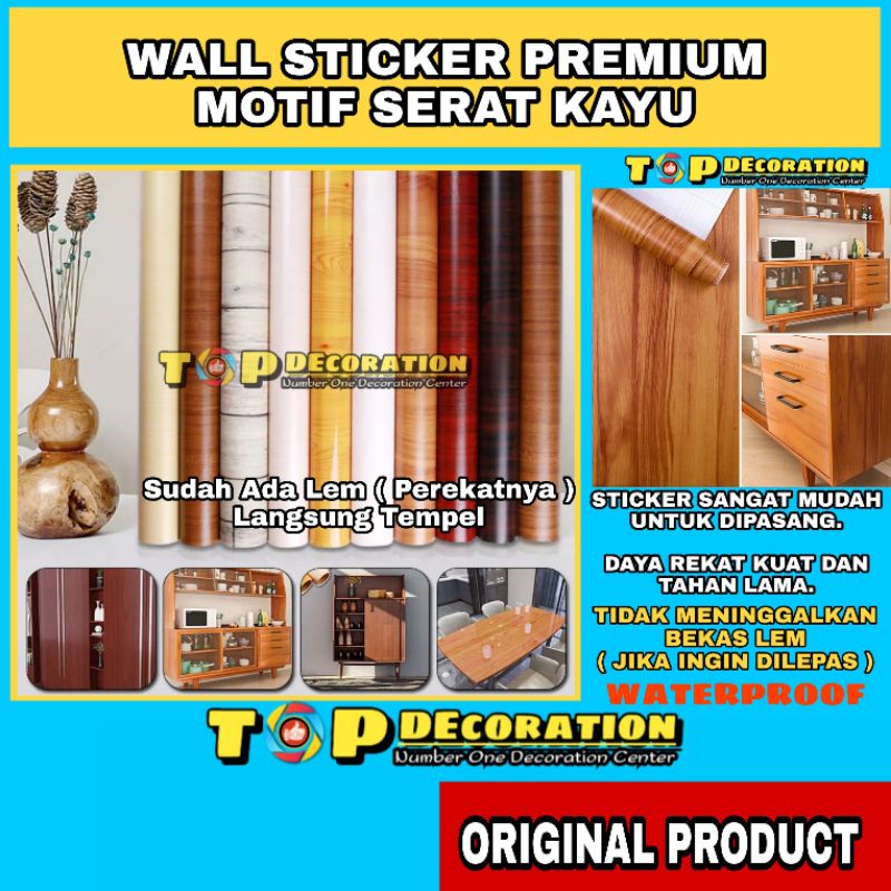 

Stiker / Sticker Motif Kayu - Dengan Serat - Lebar 45 cm (45cm x 50cm)