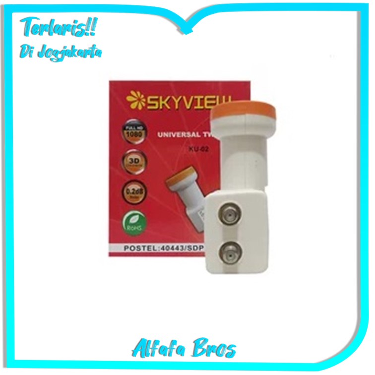 Hot LNB Ku Band Skyview Dual Out Offset Untuk Parabola Mini Termurah