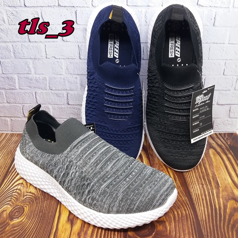SPEED- Sepatu sneaker pria speed alvaro 88 sepatu slip on kasual 39-43