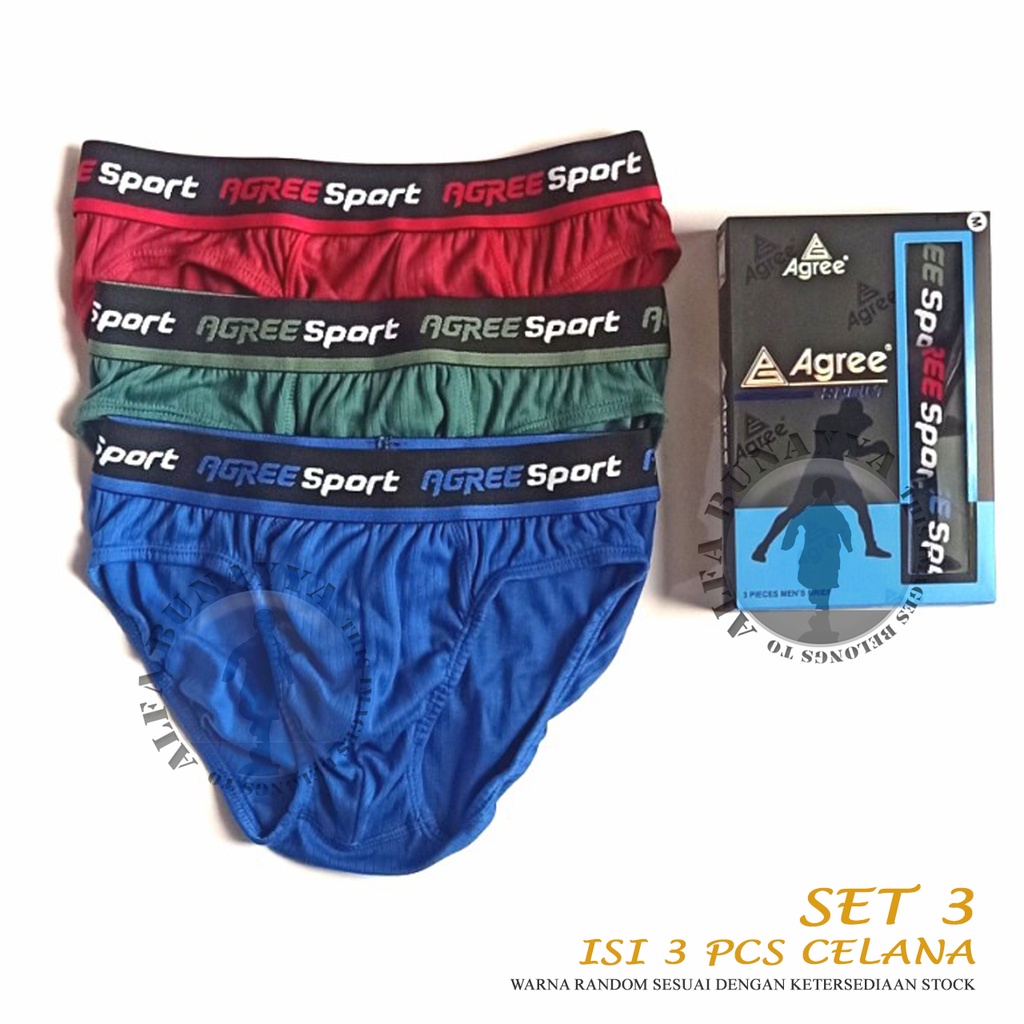 3 Celana Dalam Pria AGREE SPORT OC08ASJE CD Underwear Pakaian Dalam