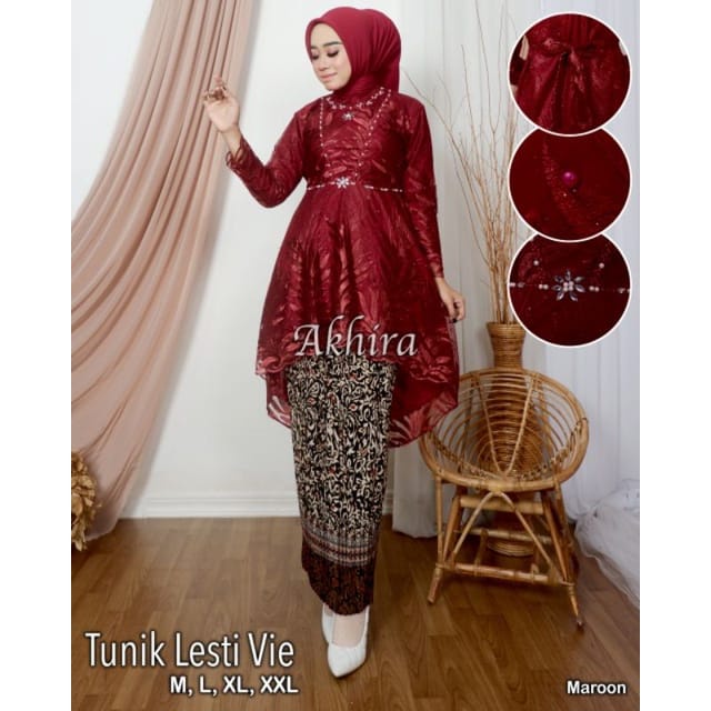 Kebaya Tunik Lesty Vie / Tunik Kebaya Brukat Modern / Kebaya Wisuda /  Kebaya Pesta / Kebaya Modern