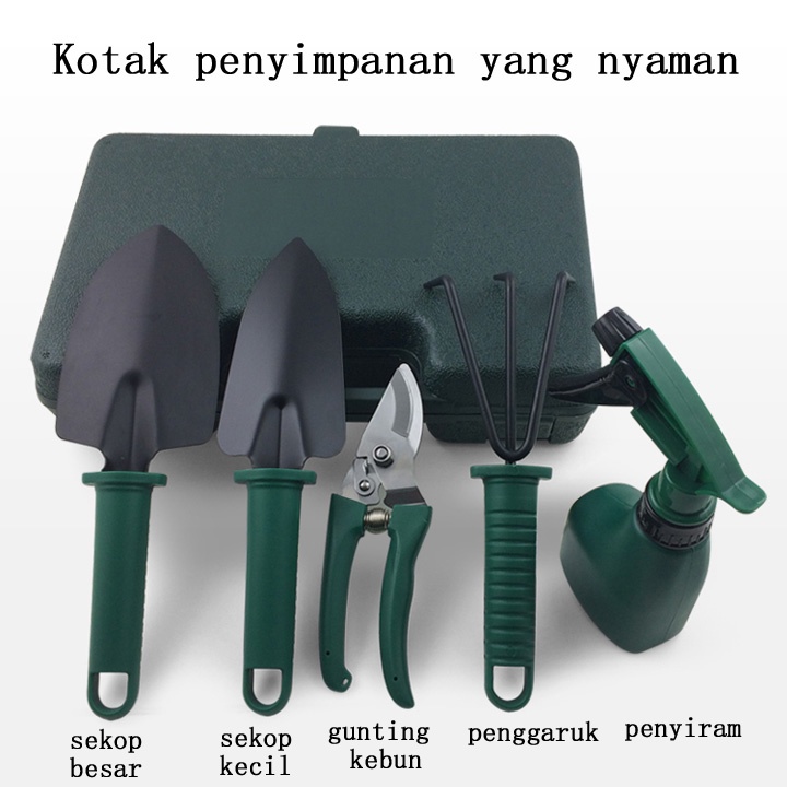 PAKET LENGKAP 5 Pcs Alat Berkebun Set Gunting Pangkas Tanaman Bonsai Garden Tools Kit