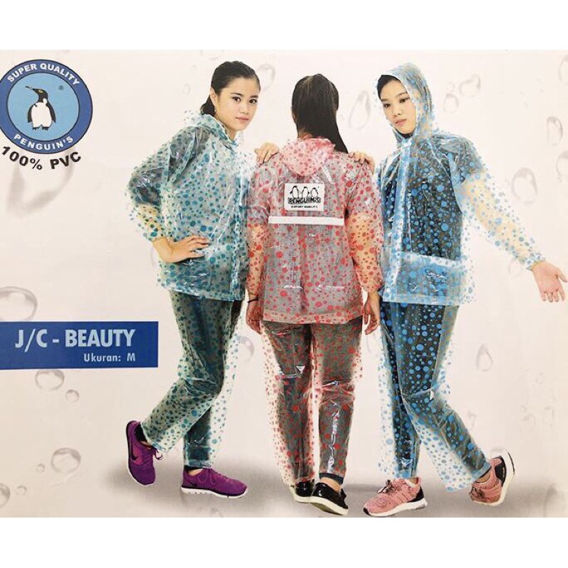 Jas Hujan Setelan Remaja Penguin Beauty / JAS HUJAN PENGUINS SETELAN JAKET CELANA ANAK-REMAJA (MURAH)