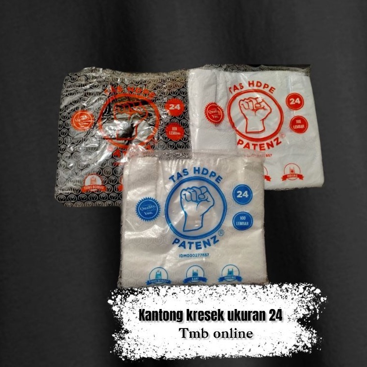 Kresek 24/kantong kresek ukuran 24 bening/hitam/putih patenz