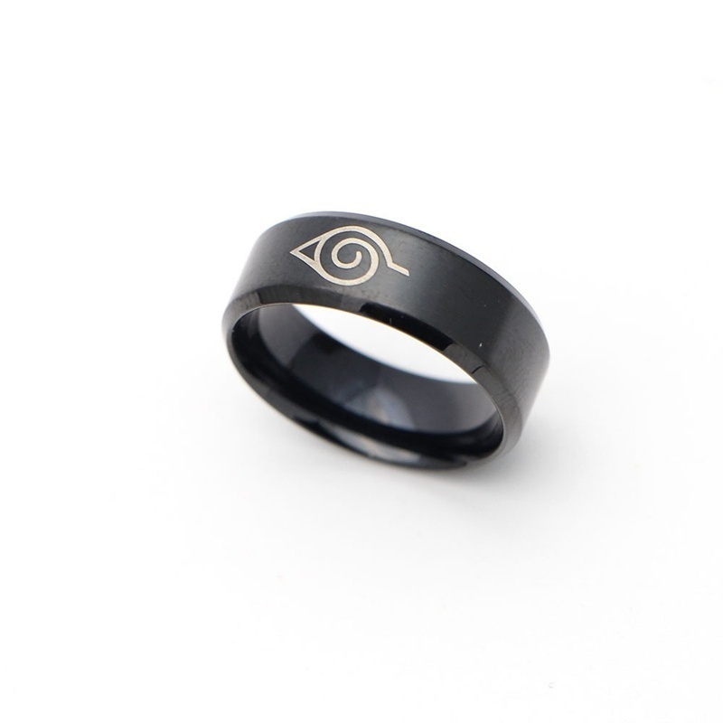 Cincin Motif Anime Naruto Bahan Stainless Steel Untuk Pria