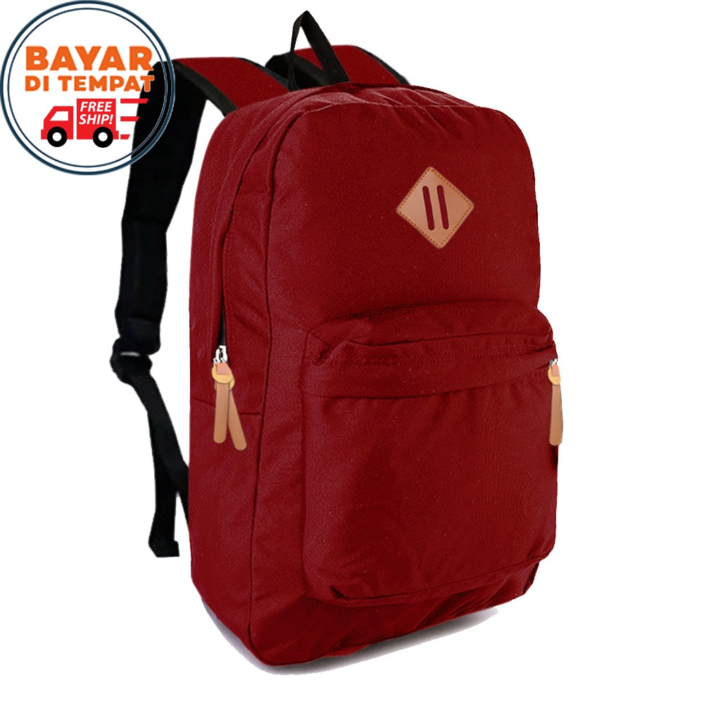 SHOPEE 7.7 BOMBASTIS SALE!! Backpack Pria Wanita PMP20354 Tas Ransel Laptop Tas Pria Wanita 16 Inchi - Red