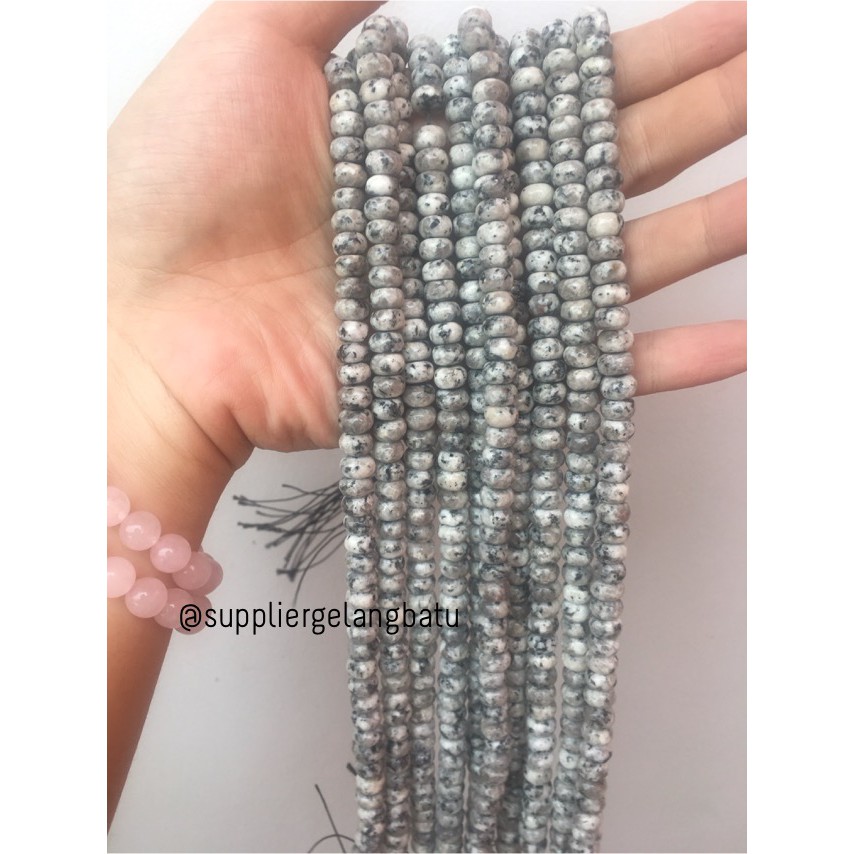 batu rondelle Faceted Hexagon Stone Beads 4 x 8mm dalmantion agate fashion supplier bahan aksesoris
