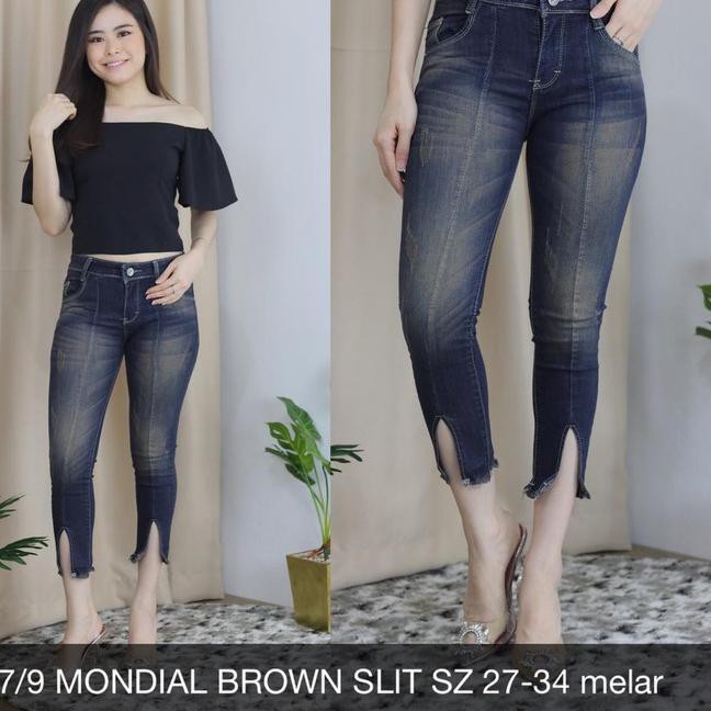 Discount .. PADOVA PANTS 7/9 (31-34) WHISKER RIPPED CLAW SLIT RAWIS Celana Jeans Lipit Tengah Warna