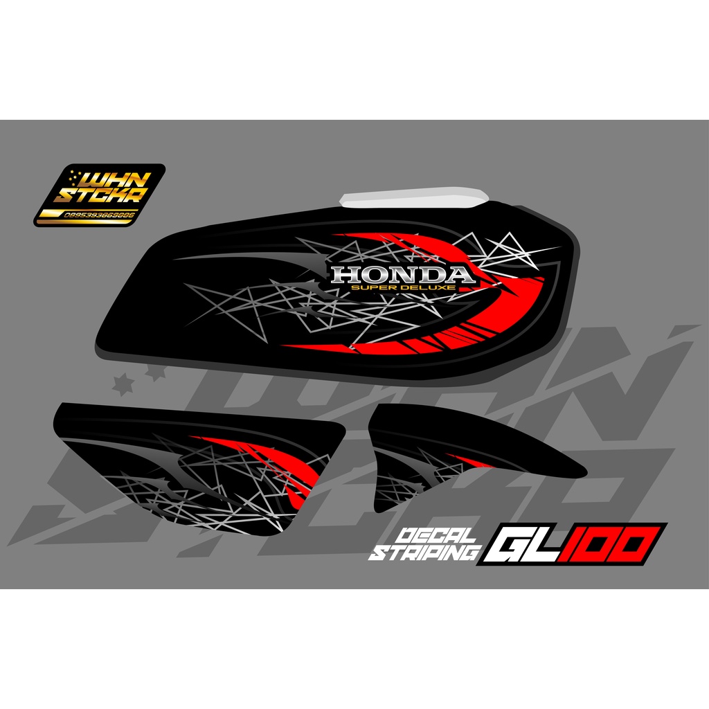 STRIPING HONDA GL 100 HITAM 01