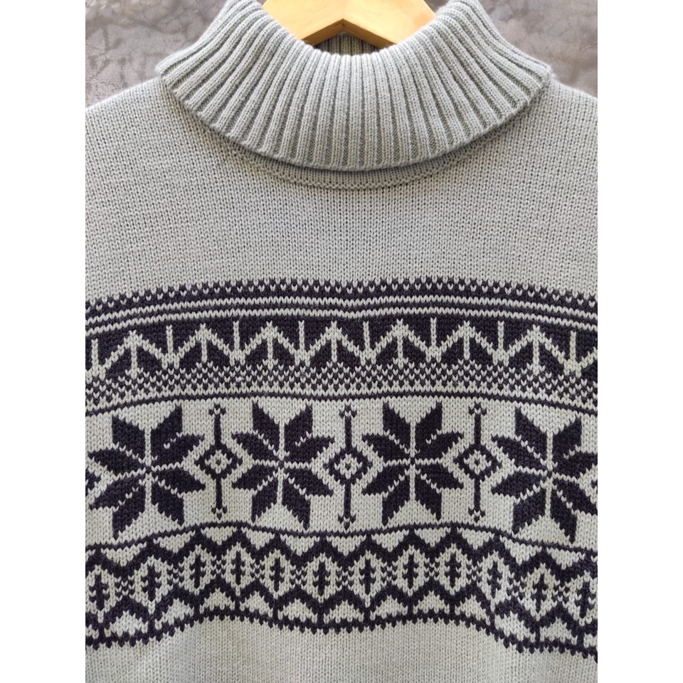 sweater Turtleneck Snowflake wool By SKYLIN sweater leher tinggi musim dingin