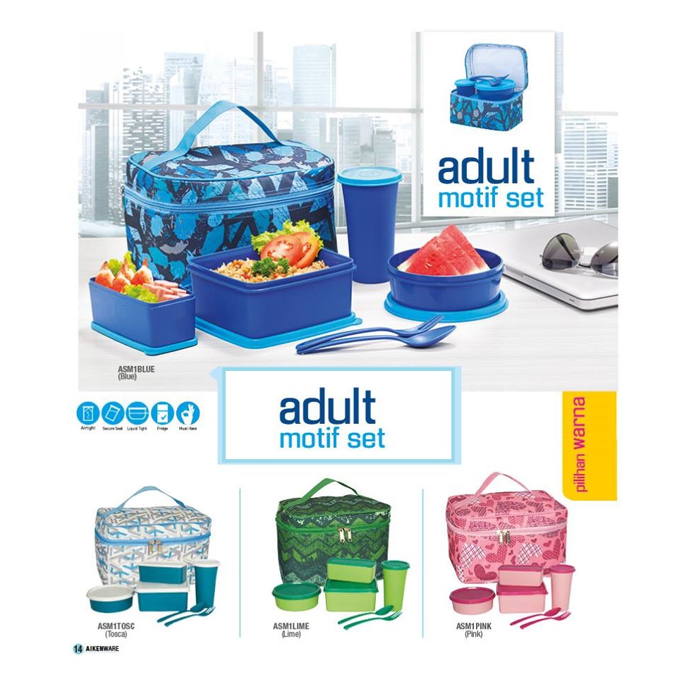 [PROMO] SET Tempat bekal lunch box Hijau + TAS cantik Aikenware
