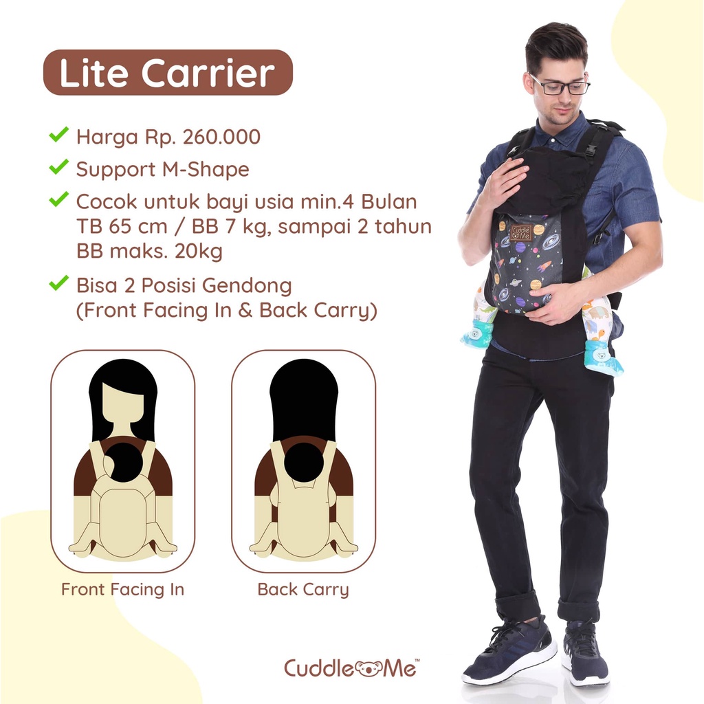 [FREE GIFT] Cuddle Me Lite Carrier / Gendongan Bayi SSC CuddleMe Ergonomis