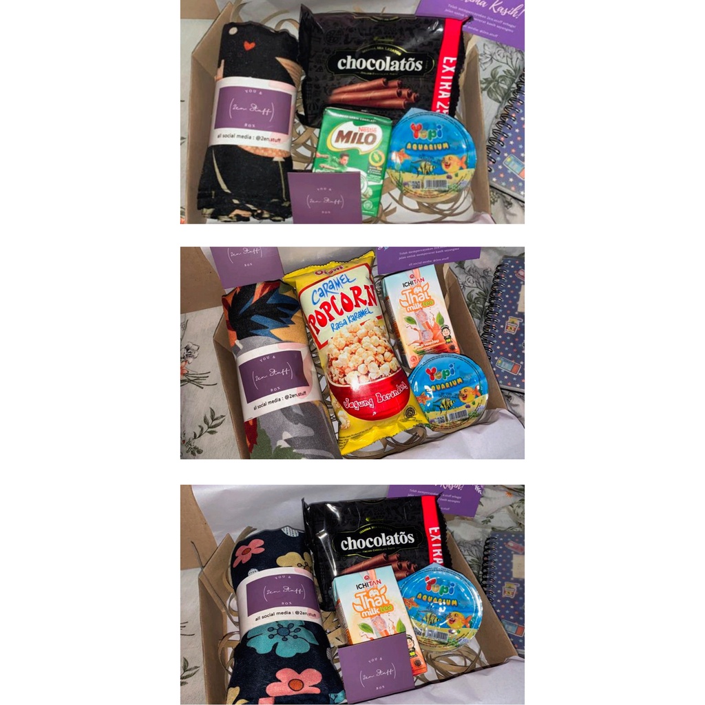 

Snack box + hijab/ gift box/ kado ultah/ kado wisuda