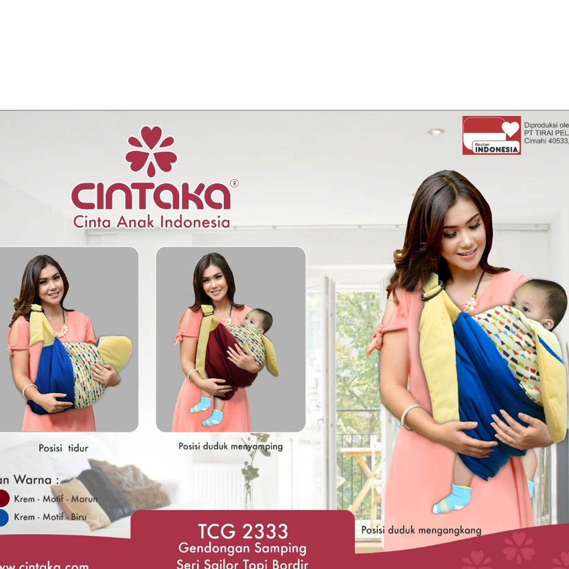 Chintaka TCG2333 Gendongan Bayi Samping Seri Sailor Topi Bordir