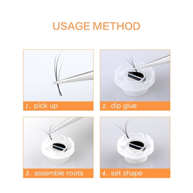 100pcs wadah tempat russian eyelash extension fanning bloom eyelash