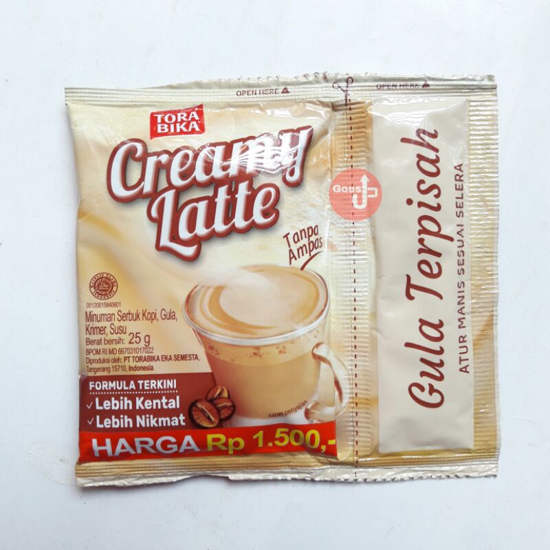 

[Bisa COD] TORABIKA CREAMY LATTE GULA TERPISAH KOPI 3 in 1 Renceng Isi 10 pcs