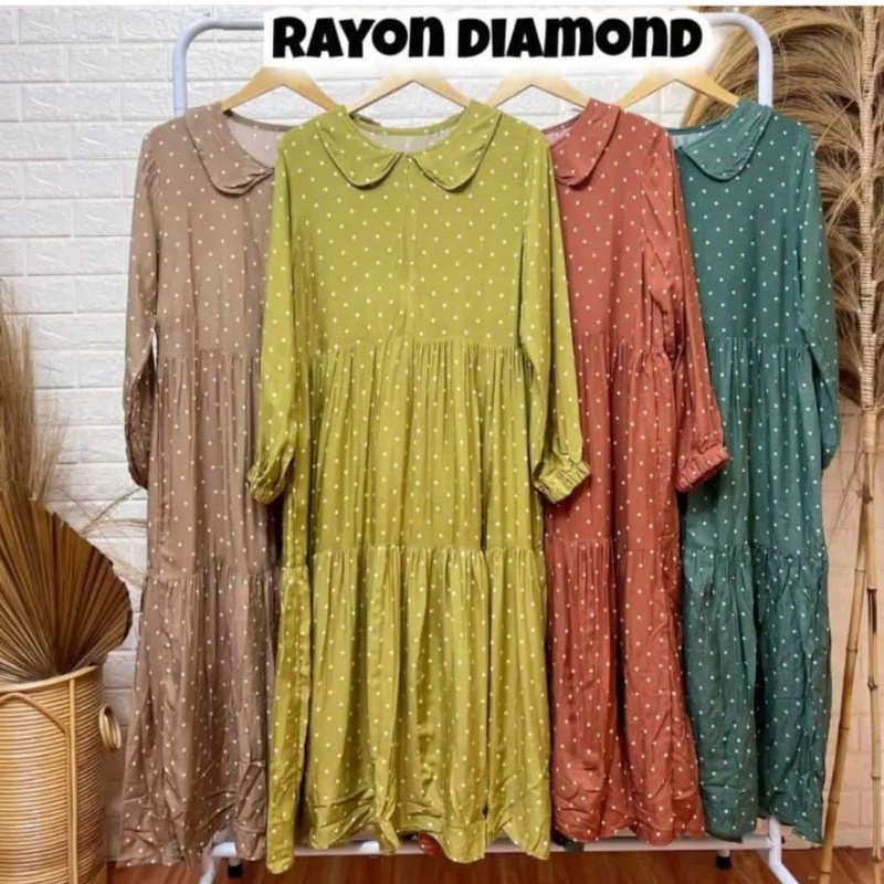 midi dress rayon polka by felior