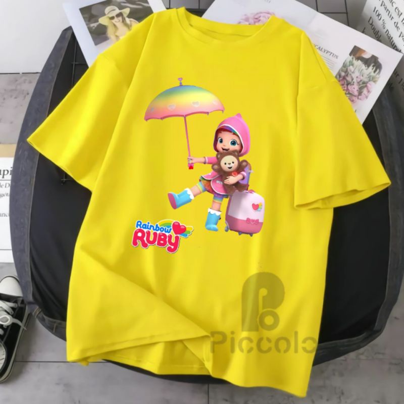 baju kaos anak Ruby rinbow  bahan unisex