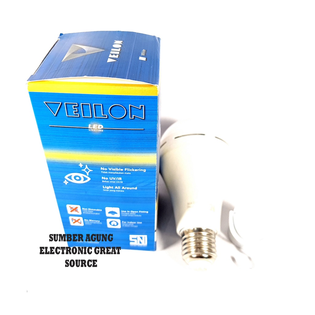 Veilon LED Magic Lamp 9W Bohlam Emergency 1800mAh Nyala Mati Lampu