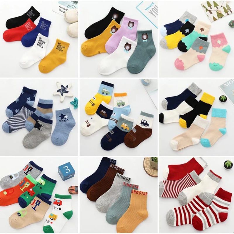 Kaos Kaki Anak Motif Lucu (Umur 1-2thn) || Kaos Kaki Motif Karakter Anak