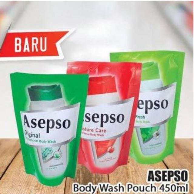 Sabun asepso body wash pouch  450 ml