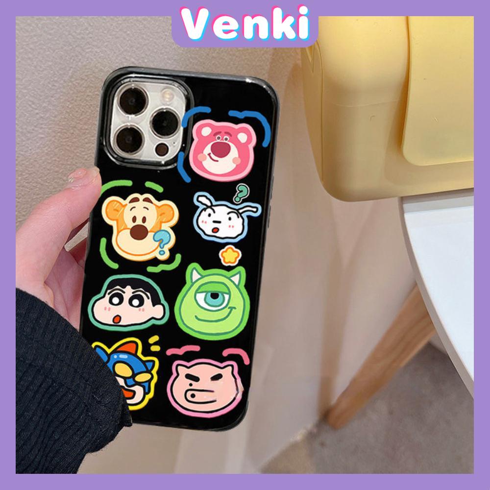 iPhone Case Silicone Soft Case Black Shiny Shockproof Protection Camera Monster Cartoon Avatar Cute Compatible For iPhone 11 Pro Max 13 Pro Max 12 Pro Max 7Plus xr XS Max