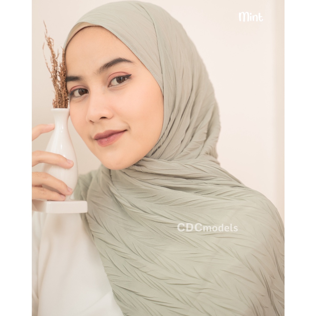 Oryza Pashmina Padi ' - KRUDUNG PASMINA - KERUDUNG MUSLIM - PASMINA TERLARIS - PASMINA PADI-Mint