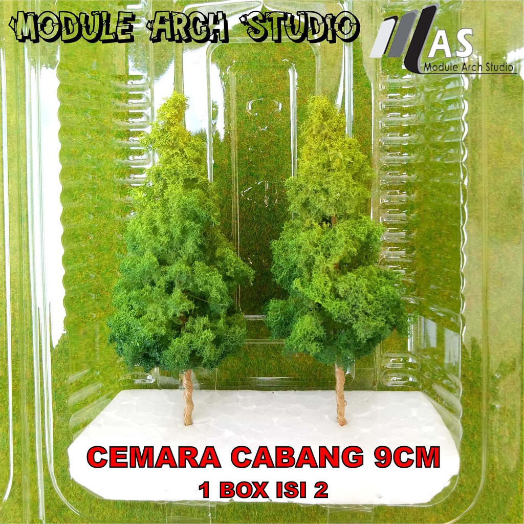 Maket Pohon Cemara Tinggi 9cm Isi 2pcs