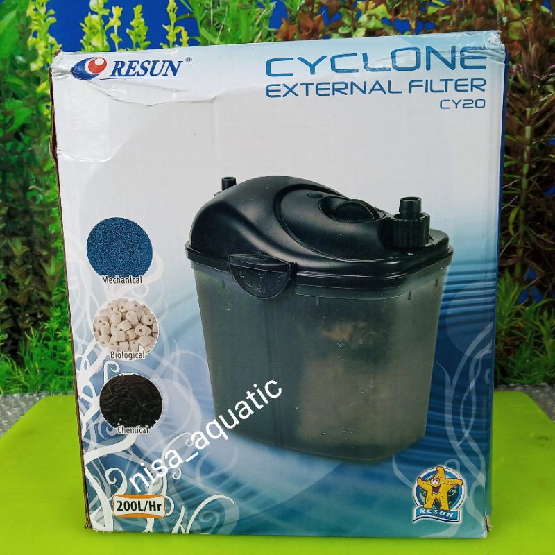Resun CY-20 External Filter Canister Aquarium Aquascape Lengkap Plus Media Penyaring