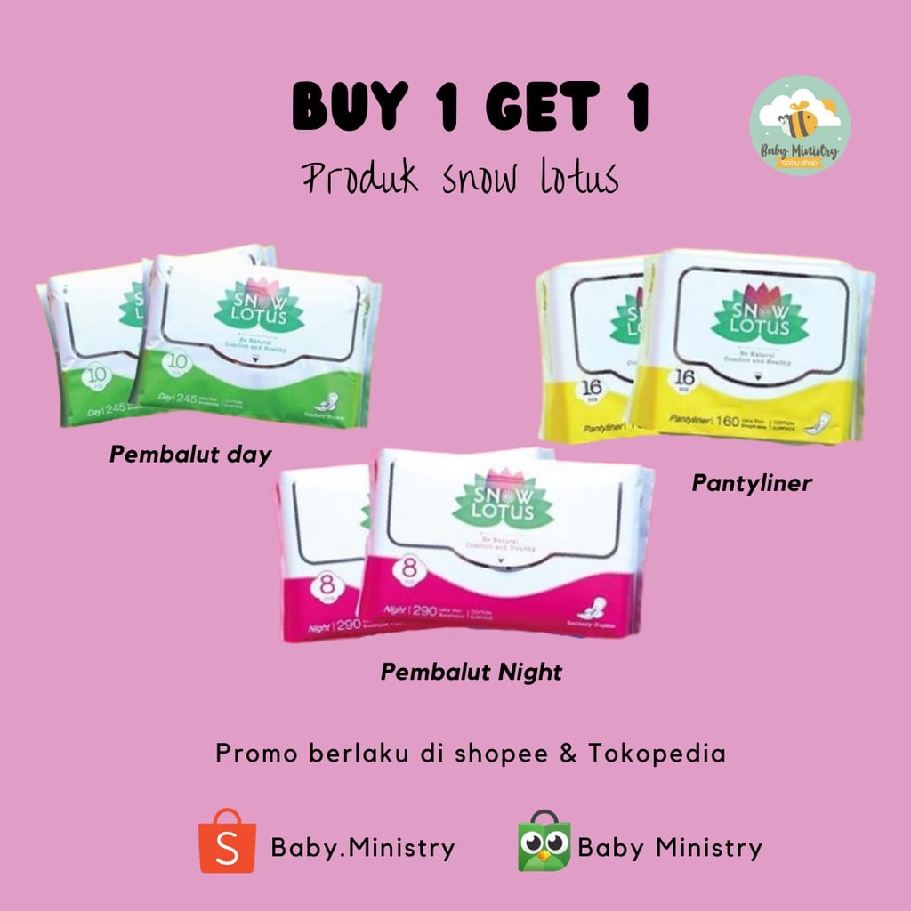 ( PROMO BUY 1 GET 1) Snow Lotus Pembalut Day (PEMBALUT)