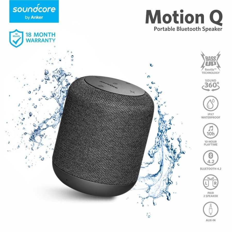 Anker Soundcore Motion Q A3108 - Speaker Bluetooth 360° Suara Mantap IPX7 Abu-abu