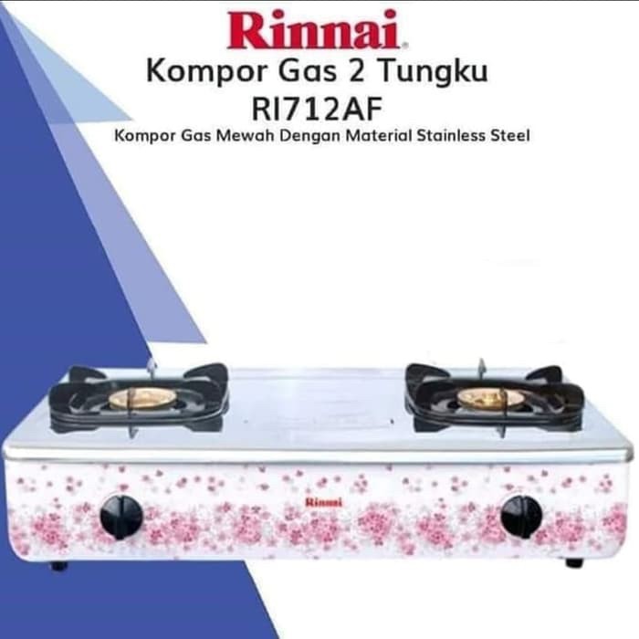 RINNAI Kompor Gas RI 712 AF - 2 Tungku - Garansi Resmi 1 Tahun