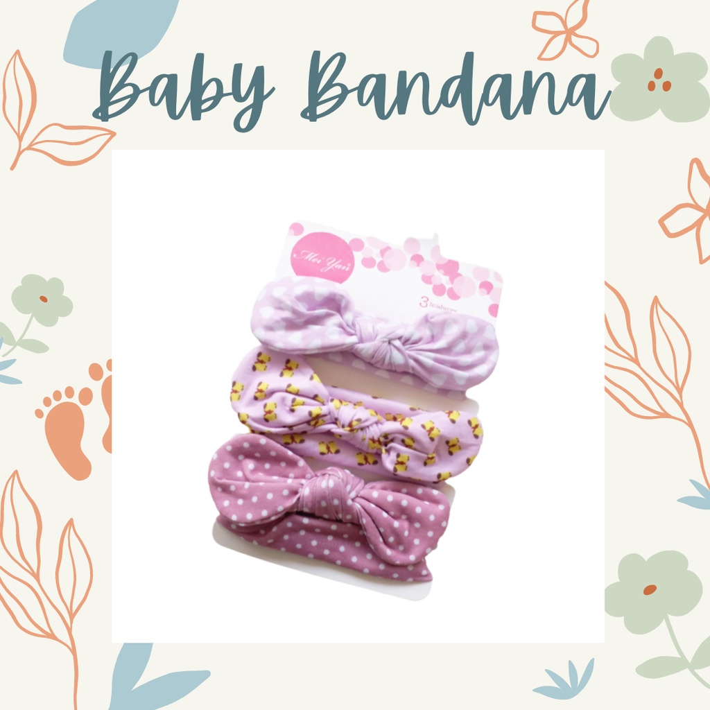 MBSS Baby HEADBAND MOTIF 3 in 1 Bandana Bando Pita Bayi Anak