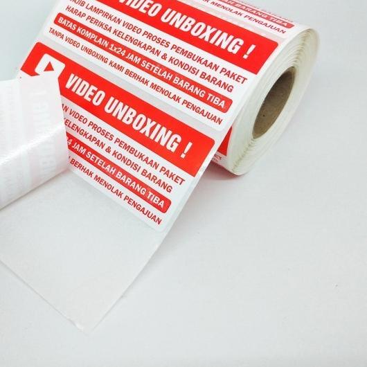

☏ Stiker Label Wajib Video Unboxing 8,5 x 3,5 cm (1 roll isi 500 pcs) - 1 x 24 jam ☻