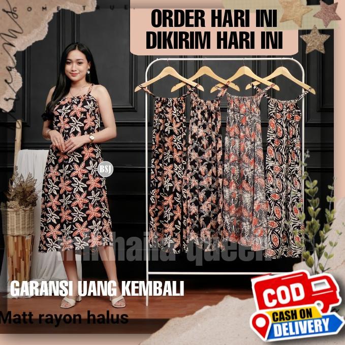 ❀ Daster Rayon Premium Batik Pekalongan Baju Daster Kekinian Wanita Yukensi Tali Satu Singlet Tankto