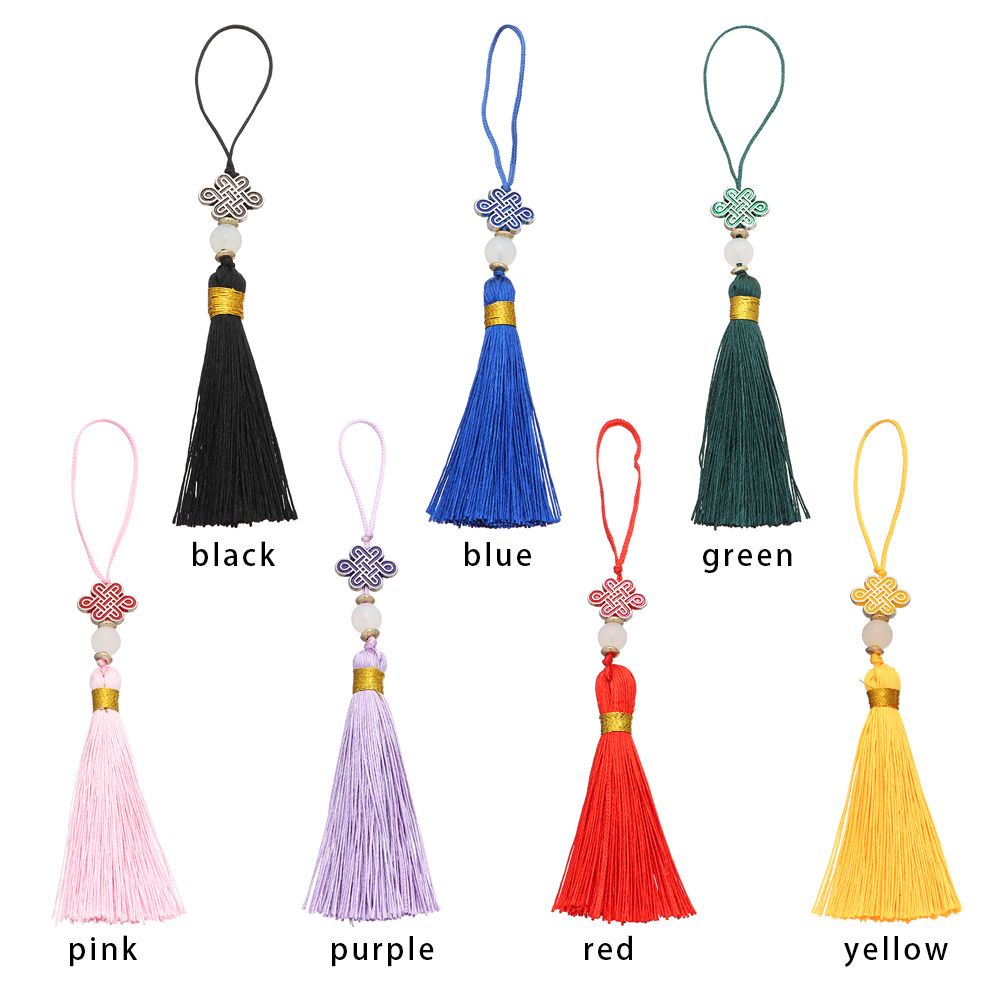 TOP Crafts Tassel Phone Clothing Accessories Case Pendant Knot Tassel Home Decor Element Hanging Decorations Chinese style 14 cm New Year/Multicolor