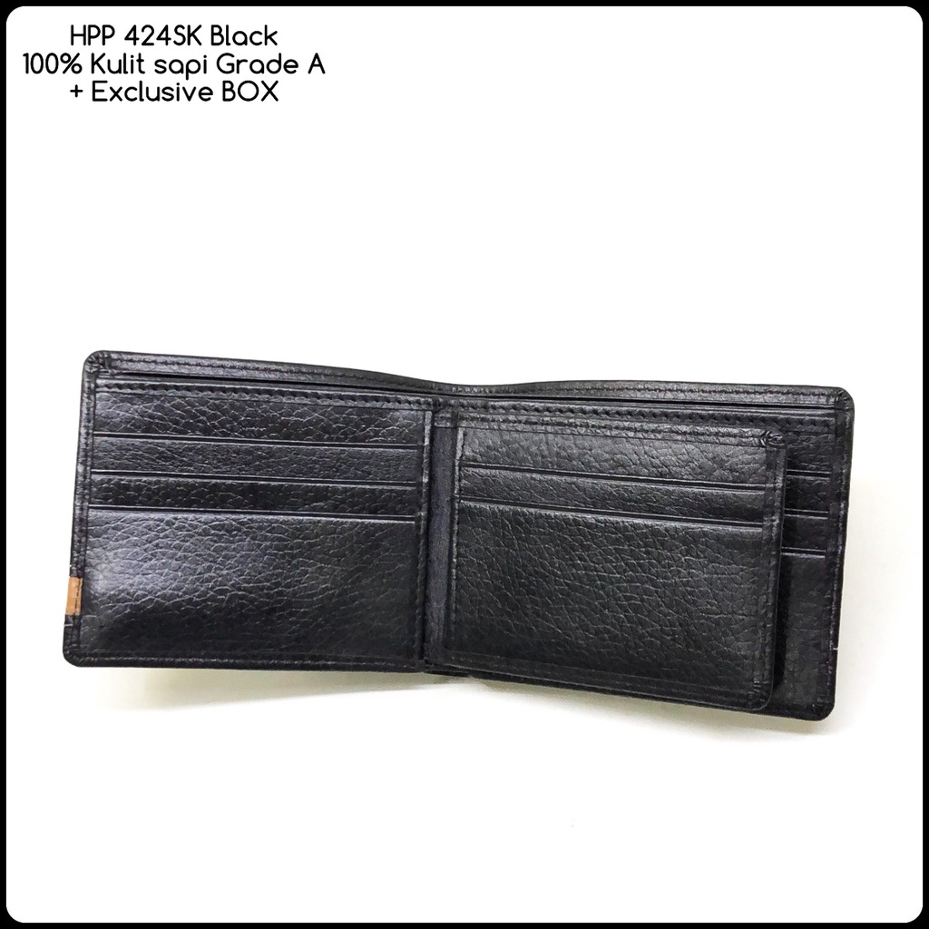 Exclusive dompet hush puppies 424 classic black replica mirror dompet cowok dompet pria dompet murah