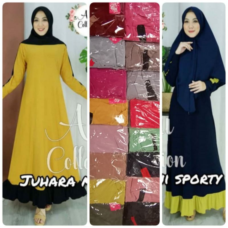 Gamis jersey ayu rempel bawah