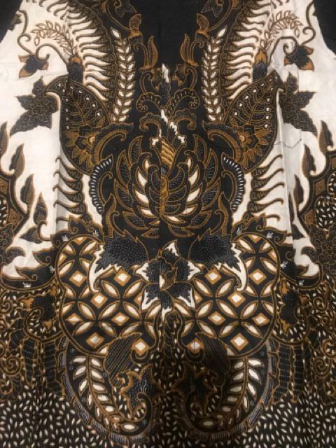 Kemeja Batik Pria Lengan Panjang Size M L Xl Xxl  Bswart Batik Hrb026 Kenongo Hem Panjang Padi