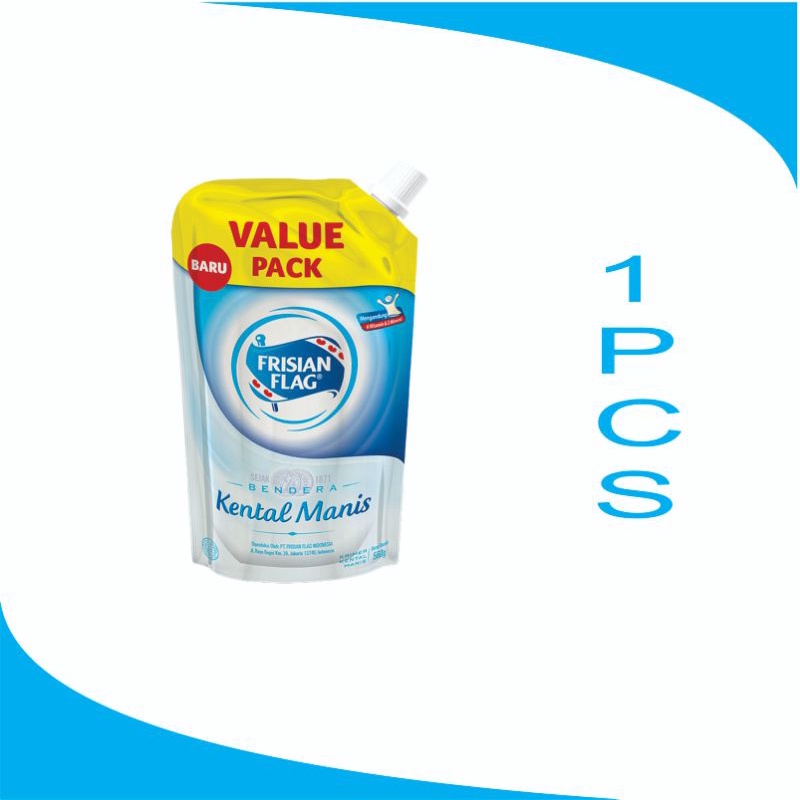 

Susu Kental Manis Bendera Pouch Frisian Flag Pouch 545gr Putih Coklat