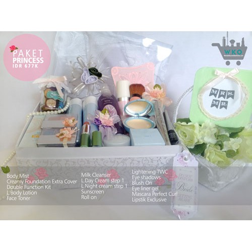 paket seserahan pernikahan / lamaran kosmetik wardah tipe PRINCESS