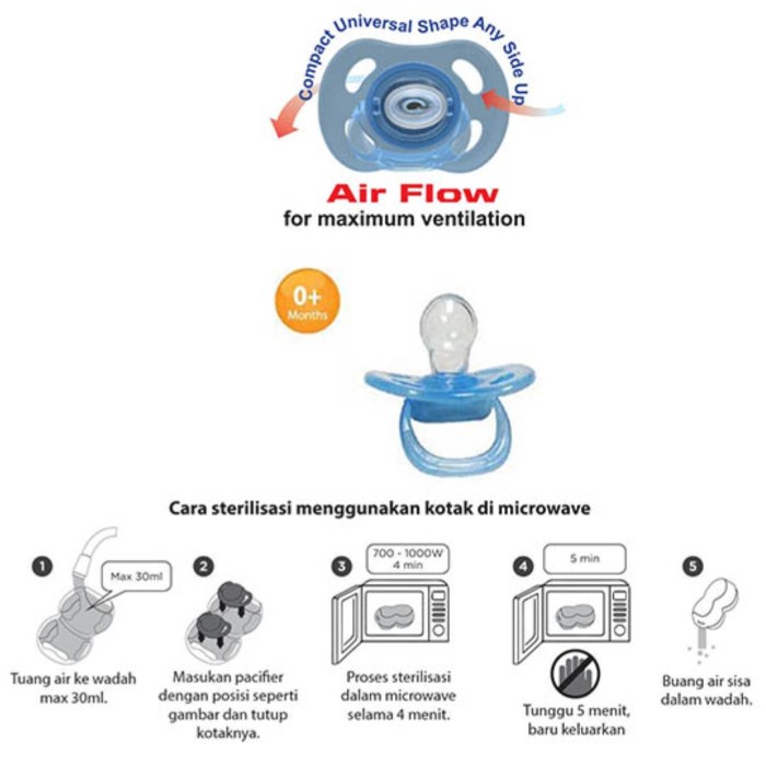 BABY SAFE Air Flow Pacifier Babysafe Isi 2 Empeng Bayi Baby Soother