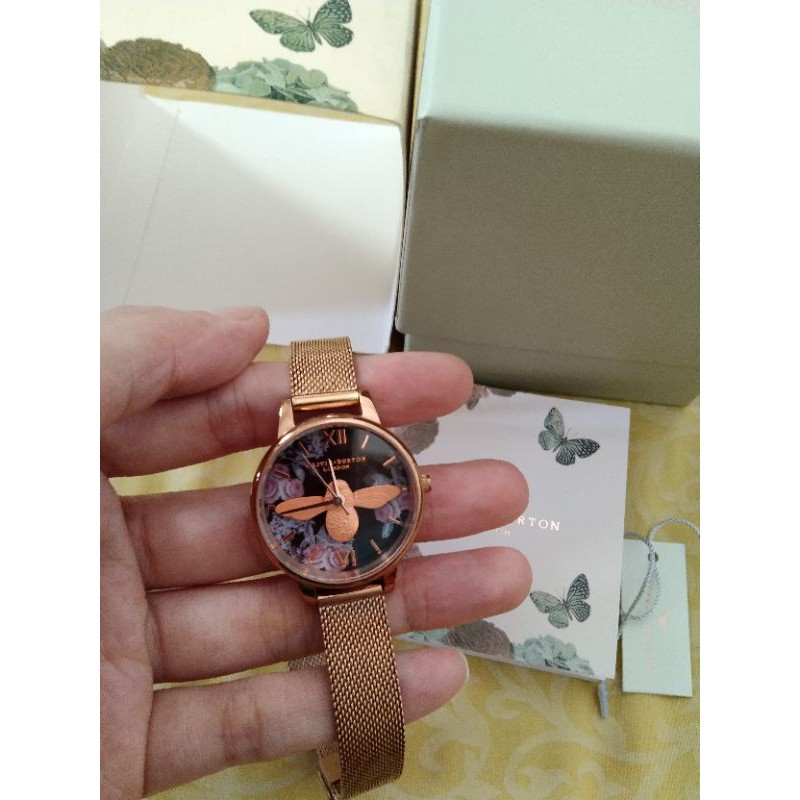 Jam tangan Olivia Burton original rose gold bee preloved