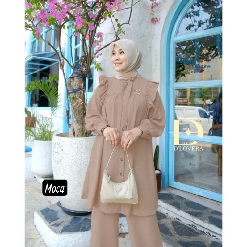 JOANA SET TUNIK AIRFLOW IMPORT/ FASHION WANITA/ STELAN CELANA/ SETCEL